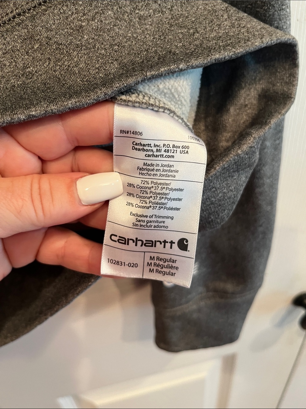 Carhartt Heather Gray Quarter-Zip Sweatshirt Hoodie - Picture 7 of 8